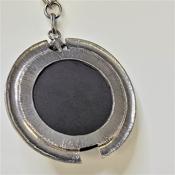 Black Round Pendant Necklace on a Cord -NWOT - Picture 4 of 7